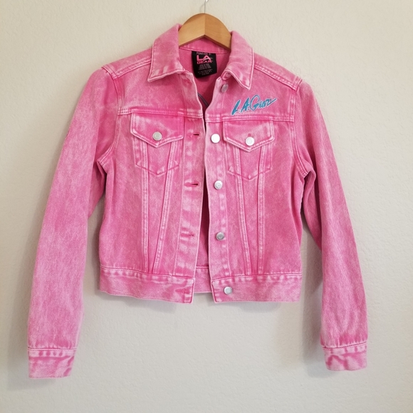 pink denim jacket size 18